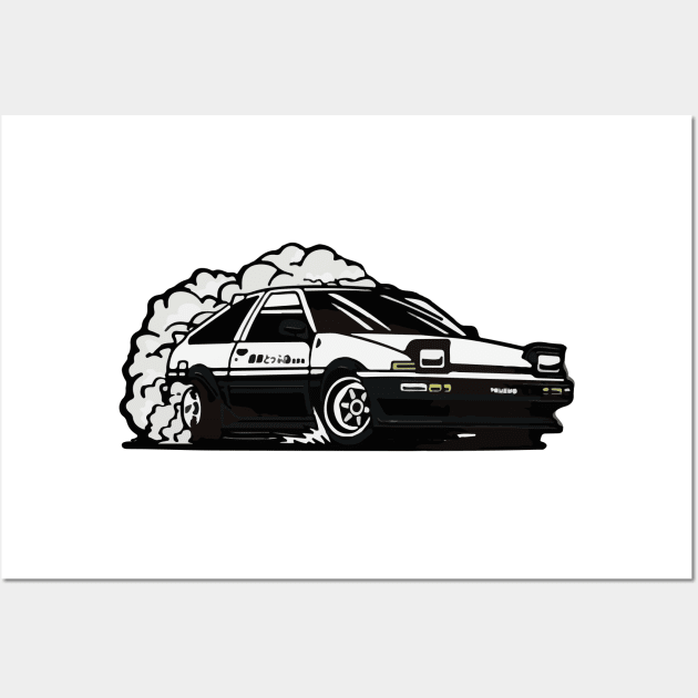 Takumi Fujiwara's Toyota AE86 [ Initial D ] Wall Art by Tad